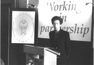 Princess Anne speaking at an Ormiston Trust 'Working in Partnership' event, 1993