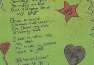 Child's handwritten poem about missing her father, from a 2006 Norwich Prison family evaluation