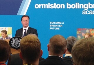 David Cameron speaking at the opening of Ormiston Bolingbroke Academy, 2012